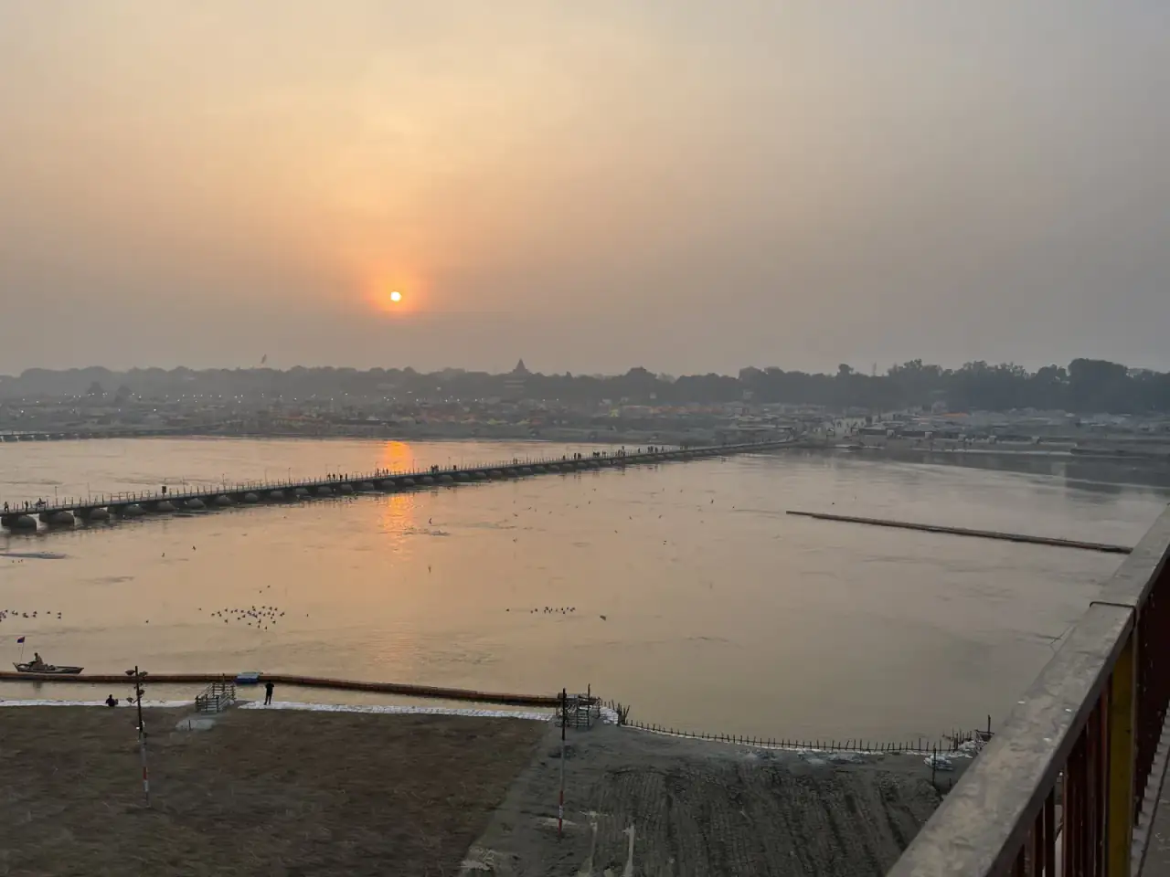 The Triveni Sangam at first light in Prayagraj